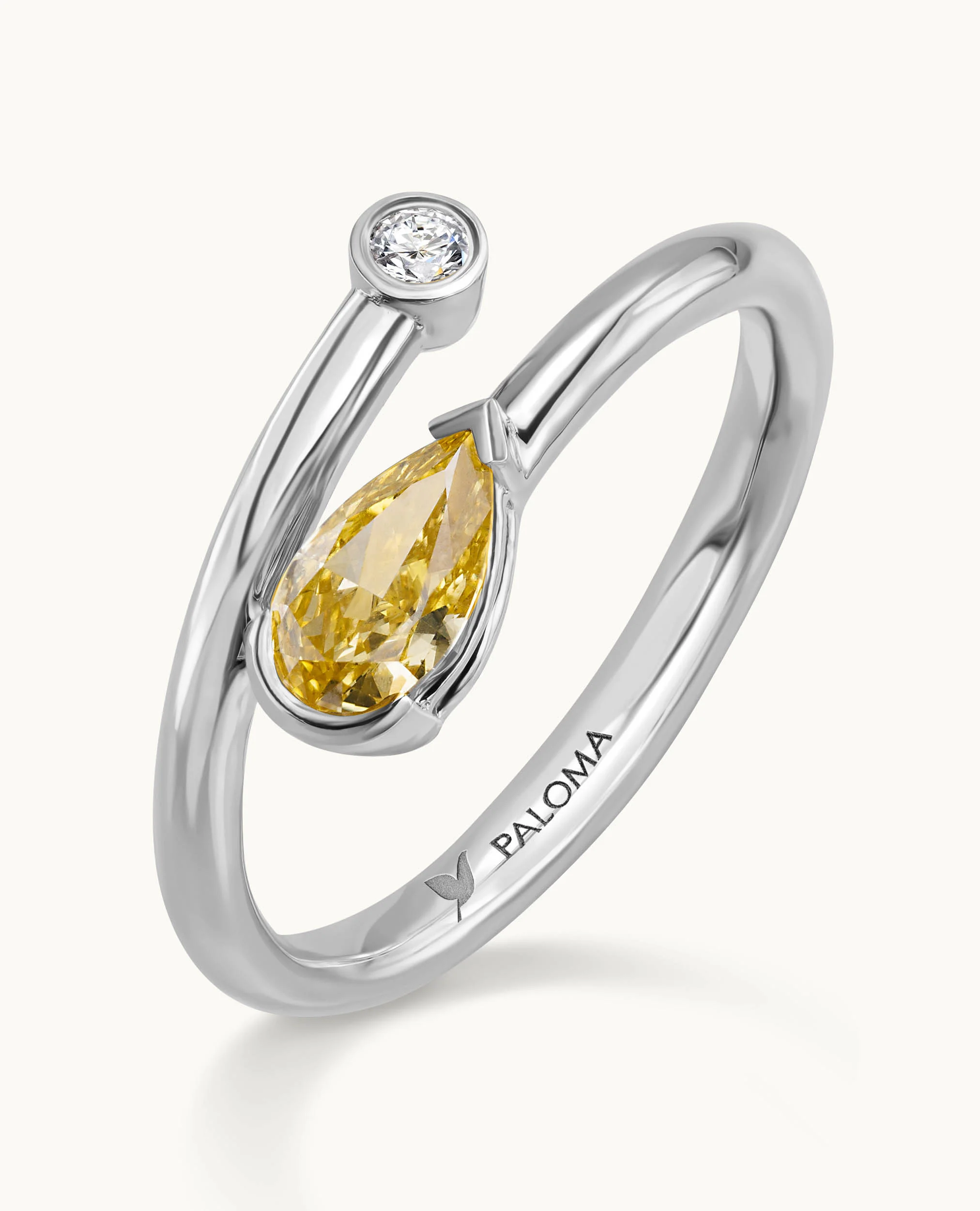 2-Toned Statement Diamond Wrap Ring - Image 2