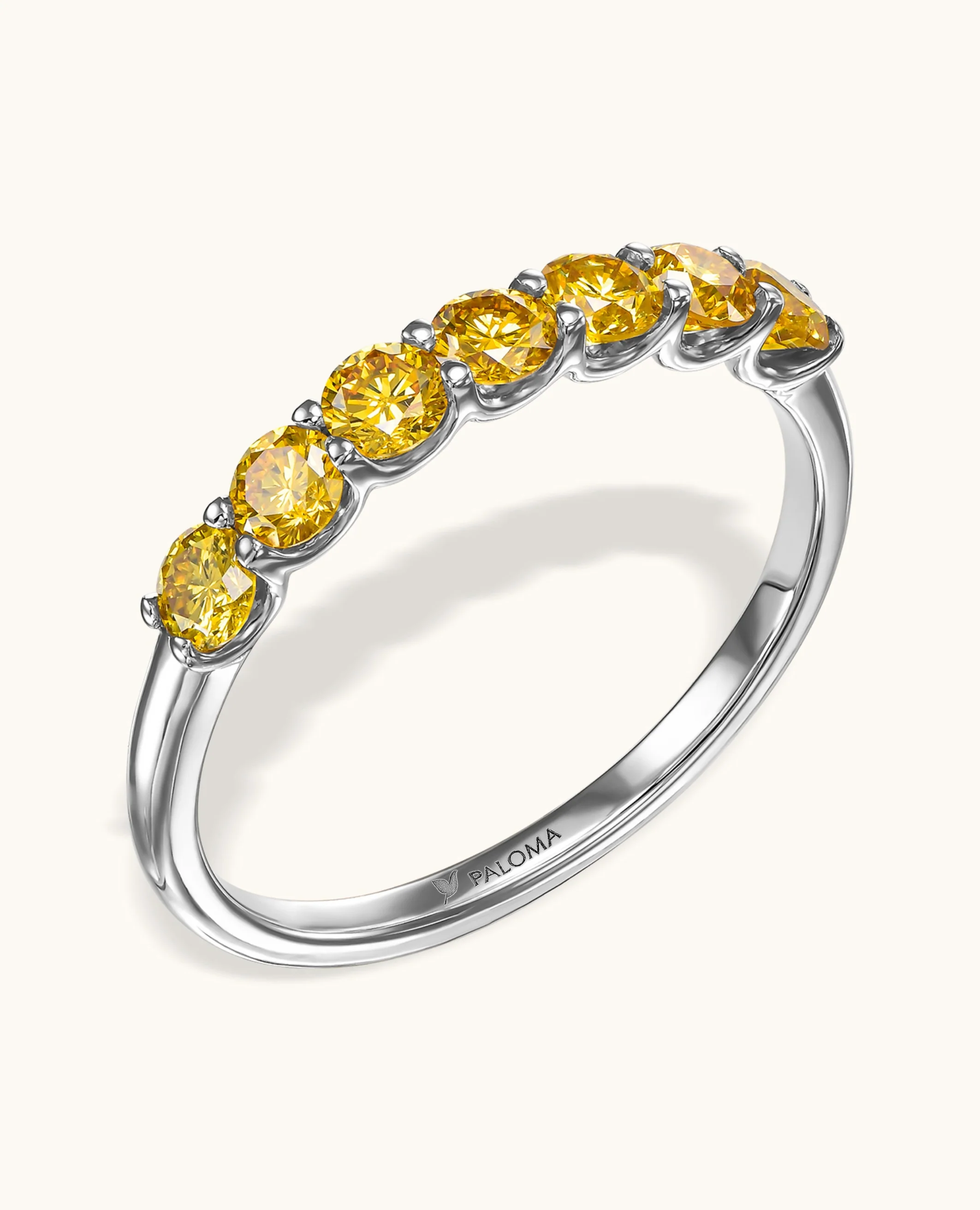 3.0mm Yellow Diamond Tennis Ring - Image 2