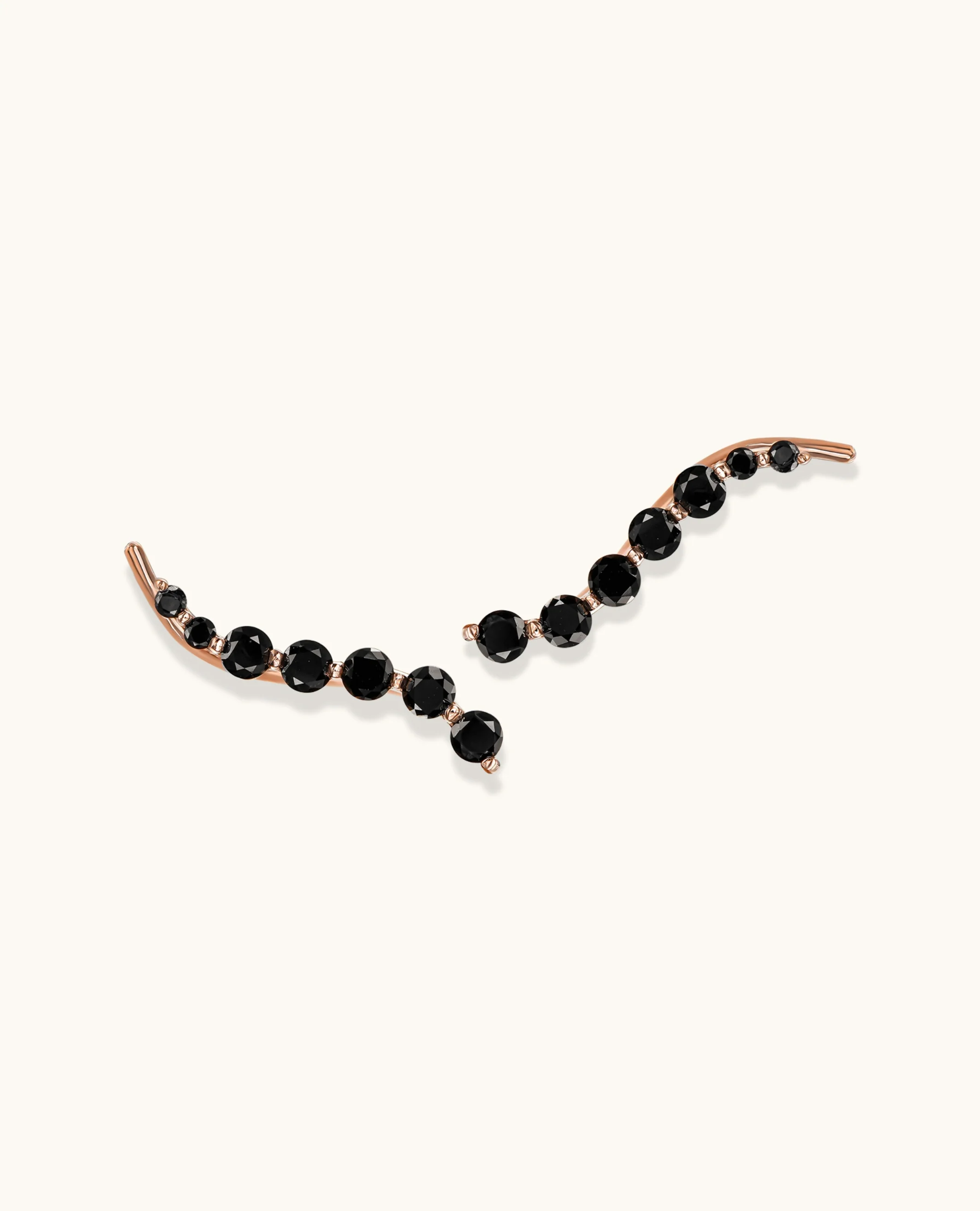 Graduated Black Diamond Climber Earrings - Image 6