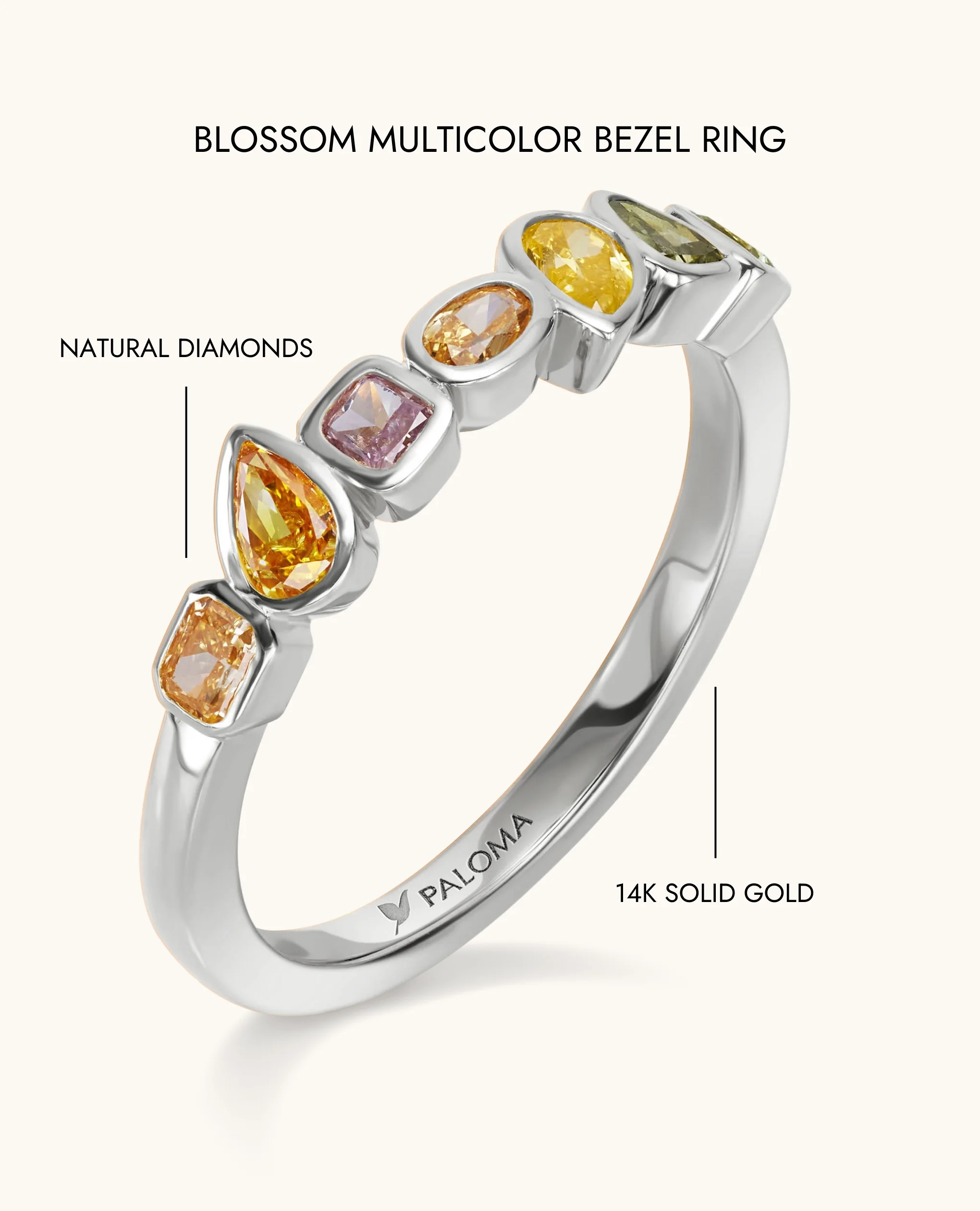 Blossom Multicolor Bezel Ring - Image 10