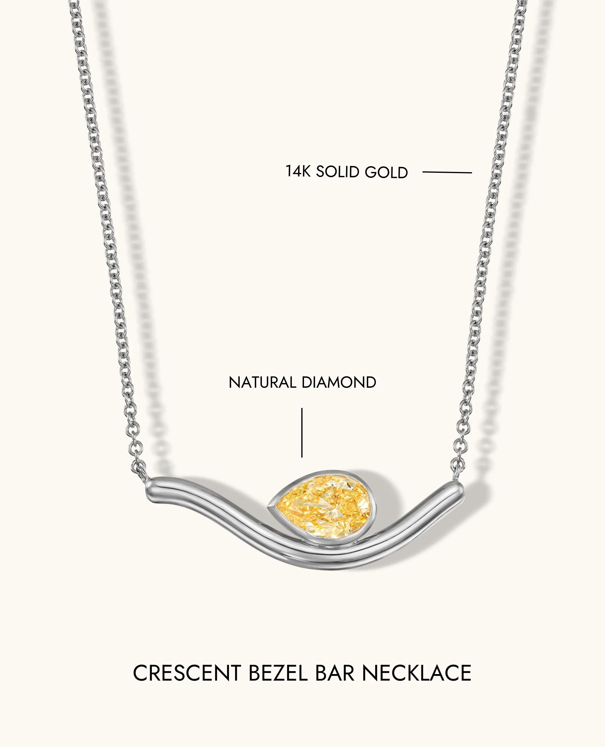 Crescent Bezel Bar Necklace - Image 10