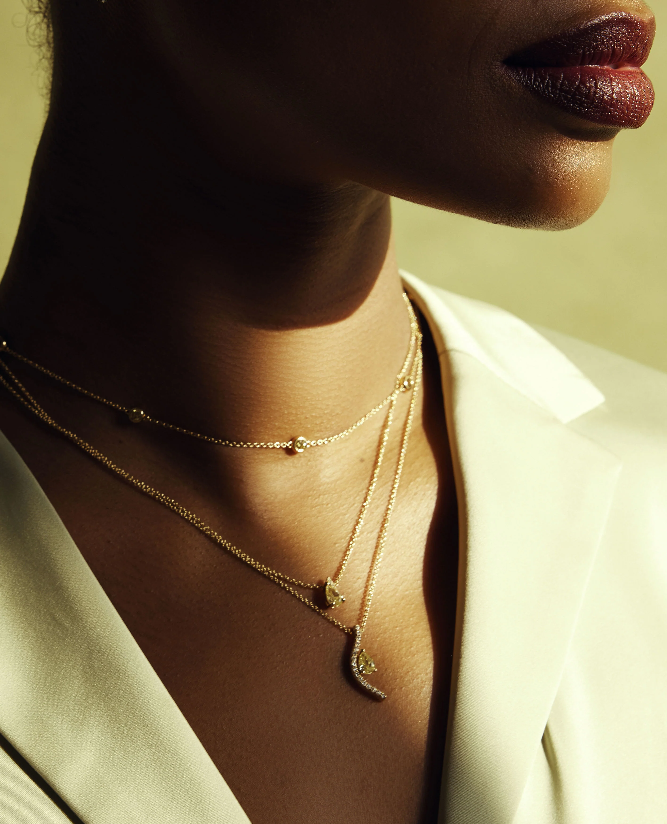 Crescent Diamond Pendant Necklace - Image 6