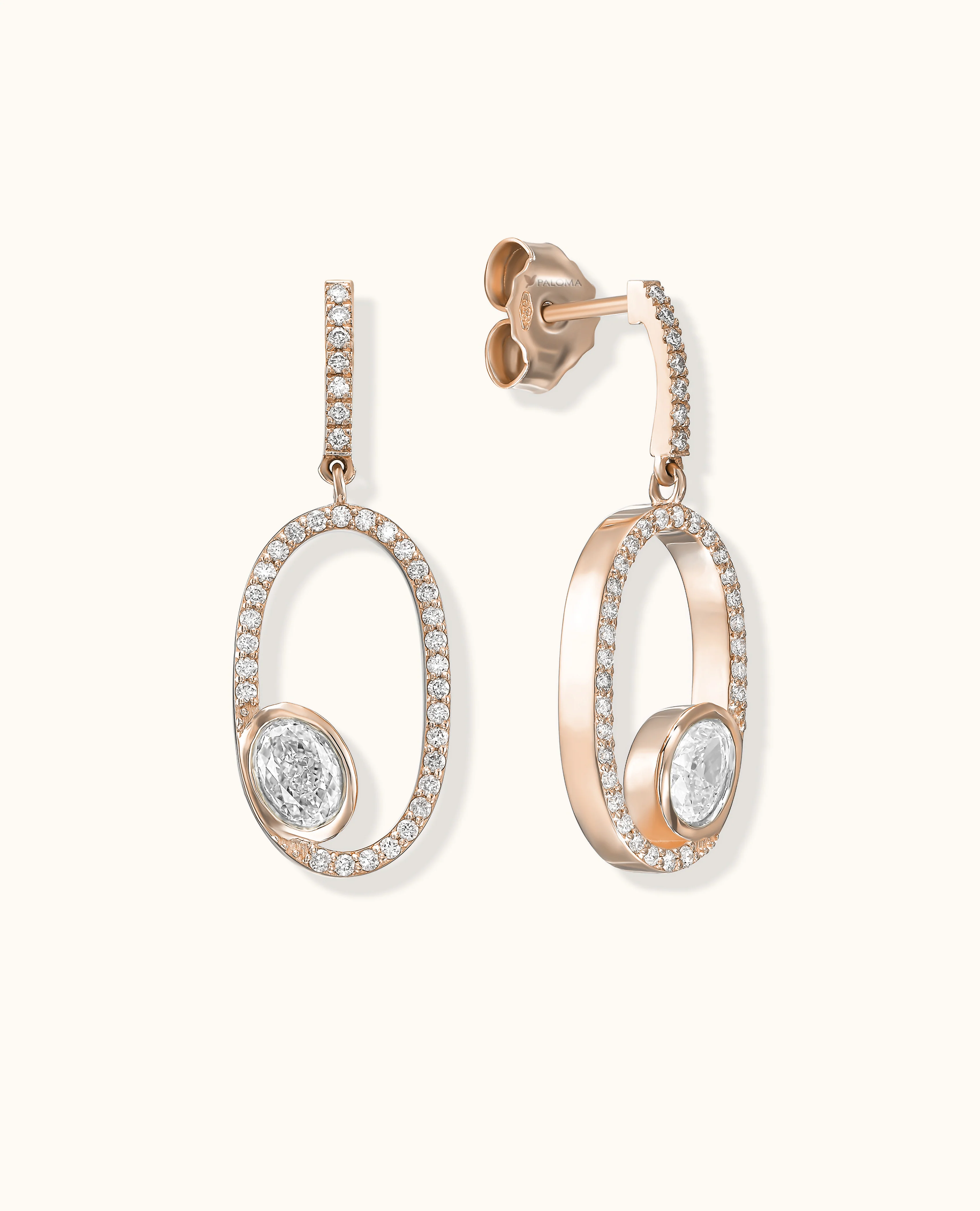 White Diamond Aura Edge Drop Earrings - Image 4