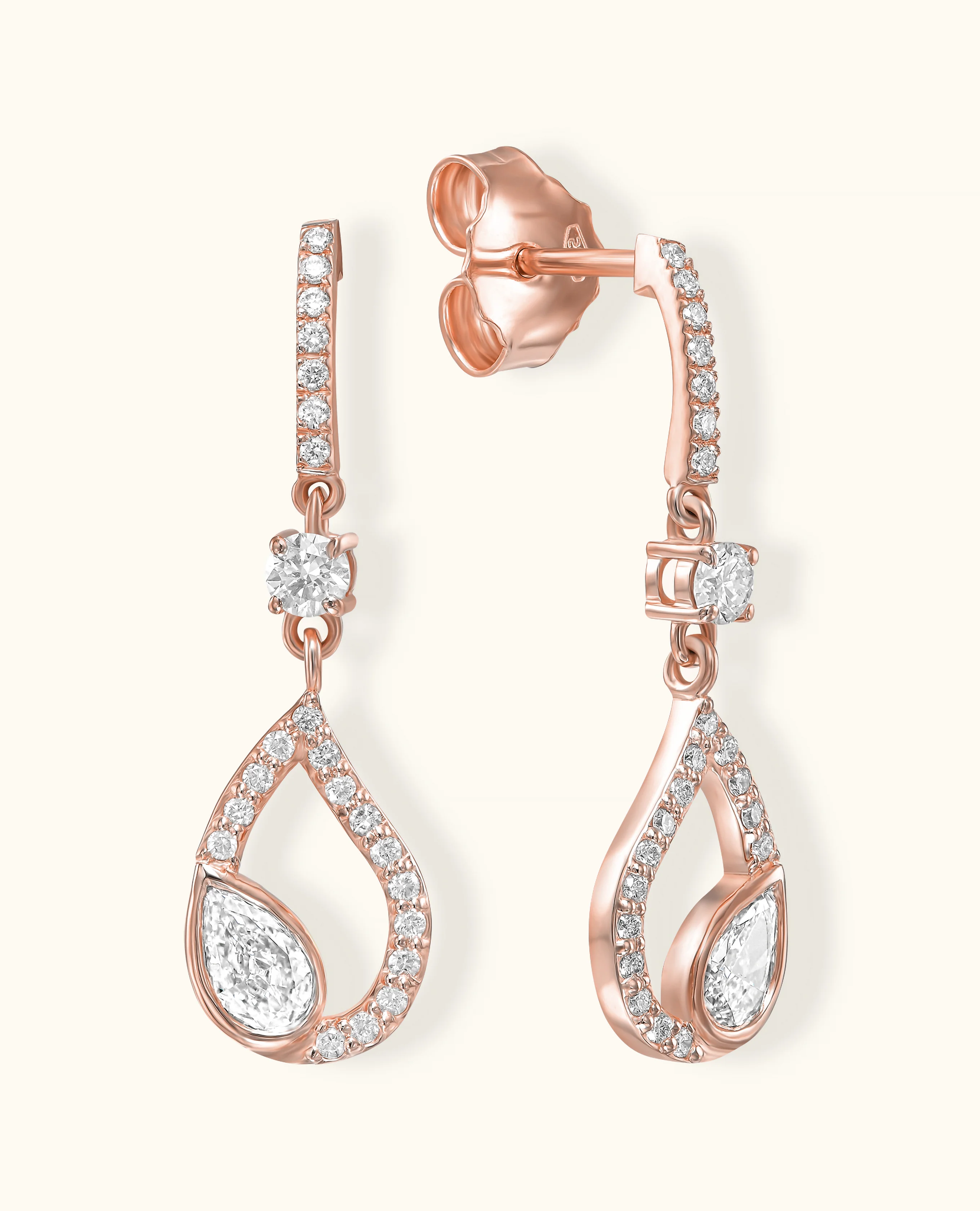 White Diamond Pavé Flair Earrings - Image 3