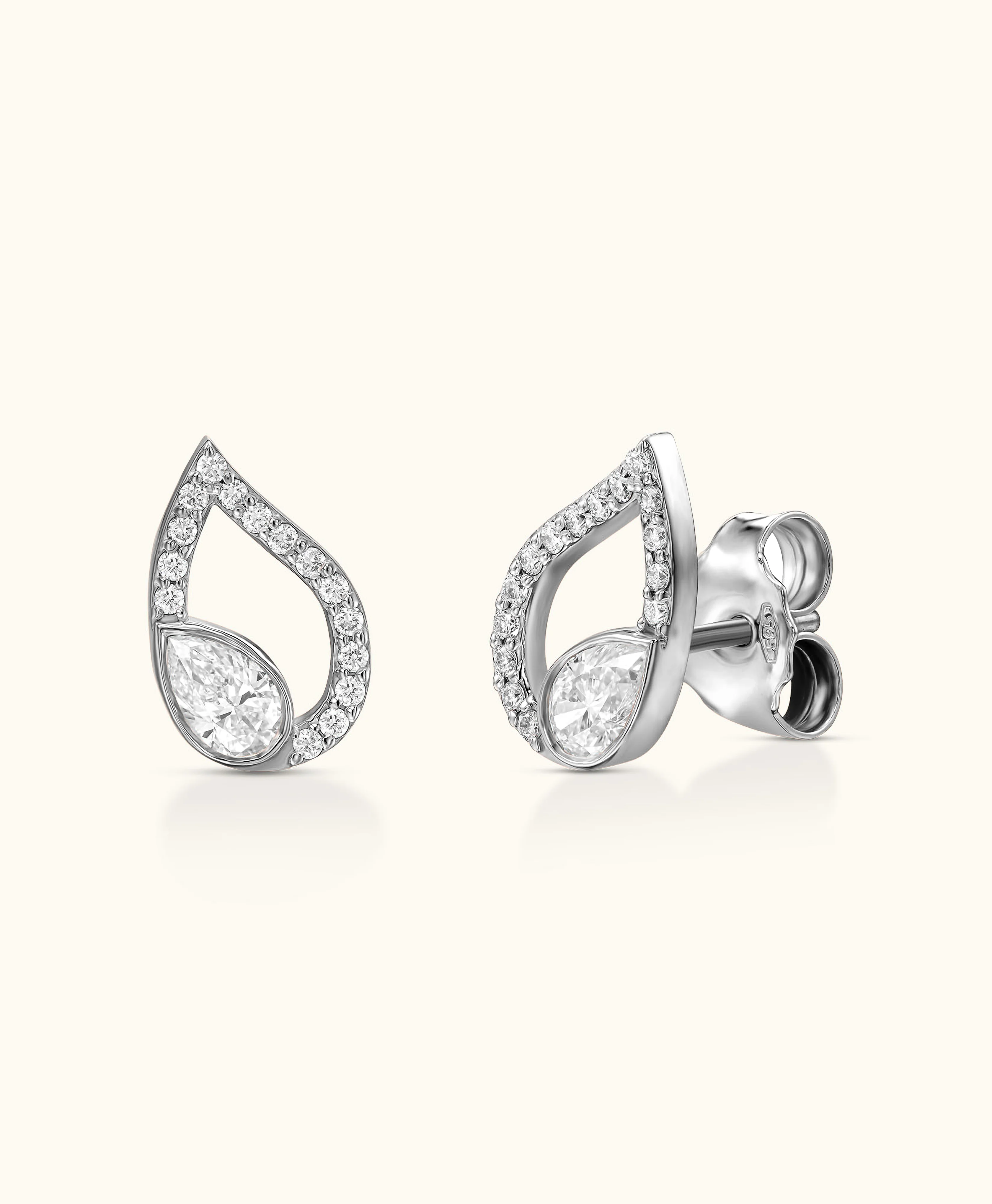 White Diamond Pavé Flair Studs - Image 3