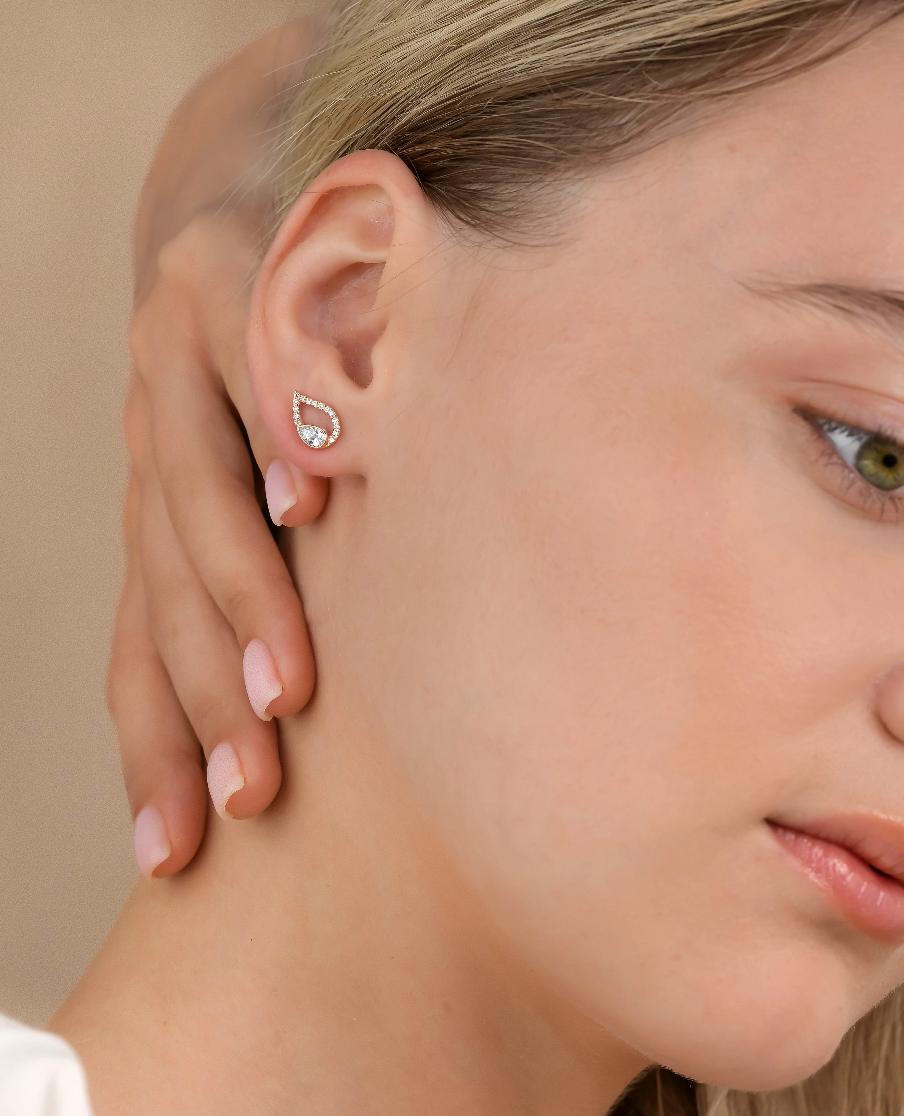 White Diamond Pavé Flair Studs - Image 5