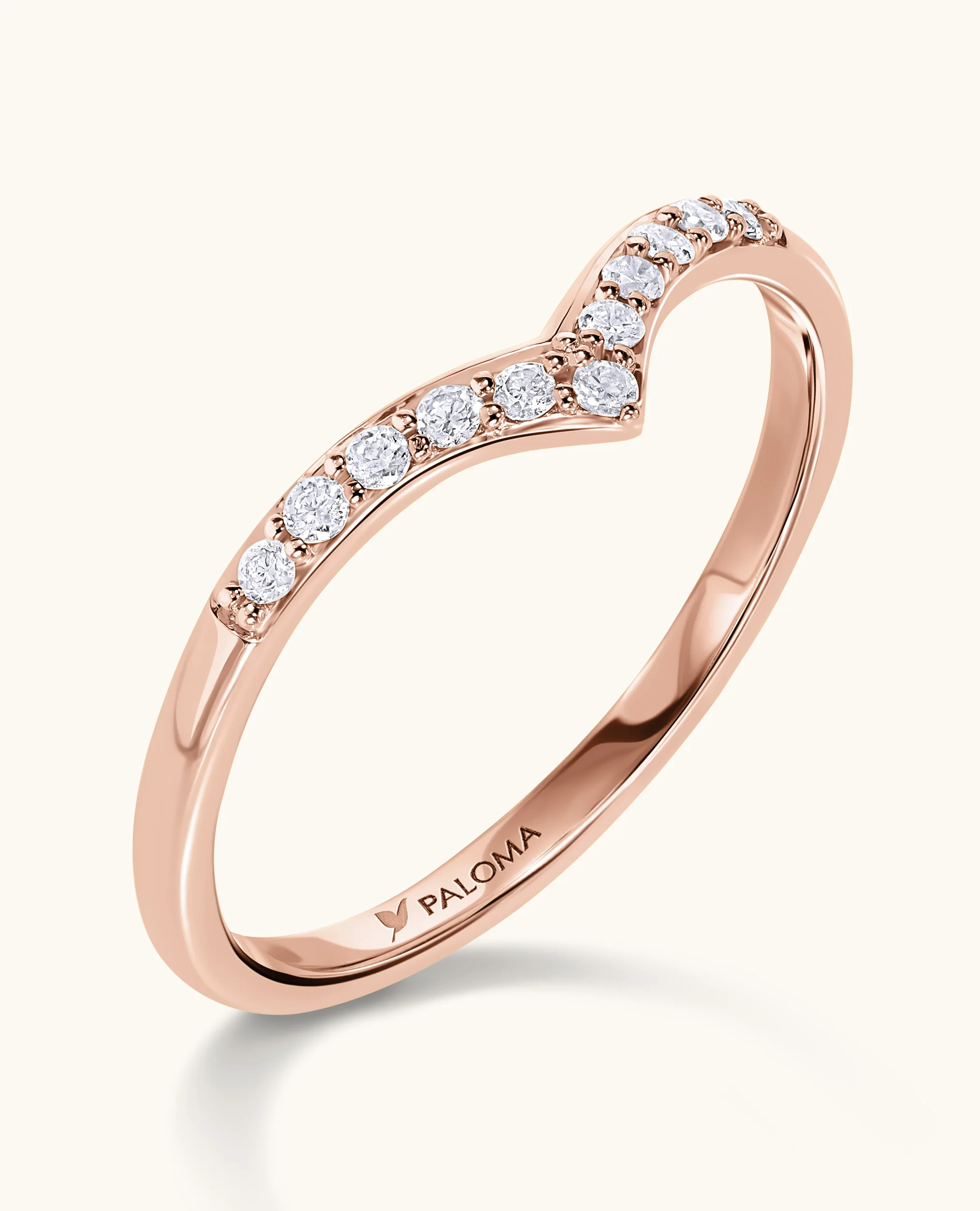 White Diamond V Ring - Image 3