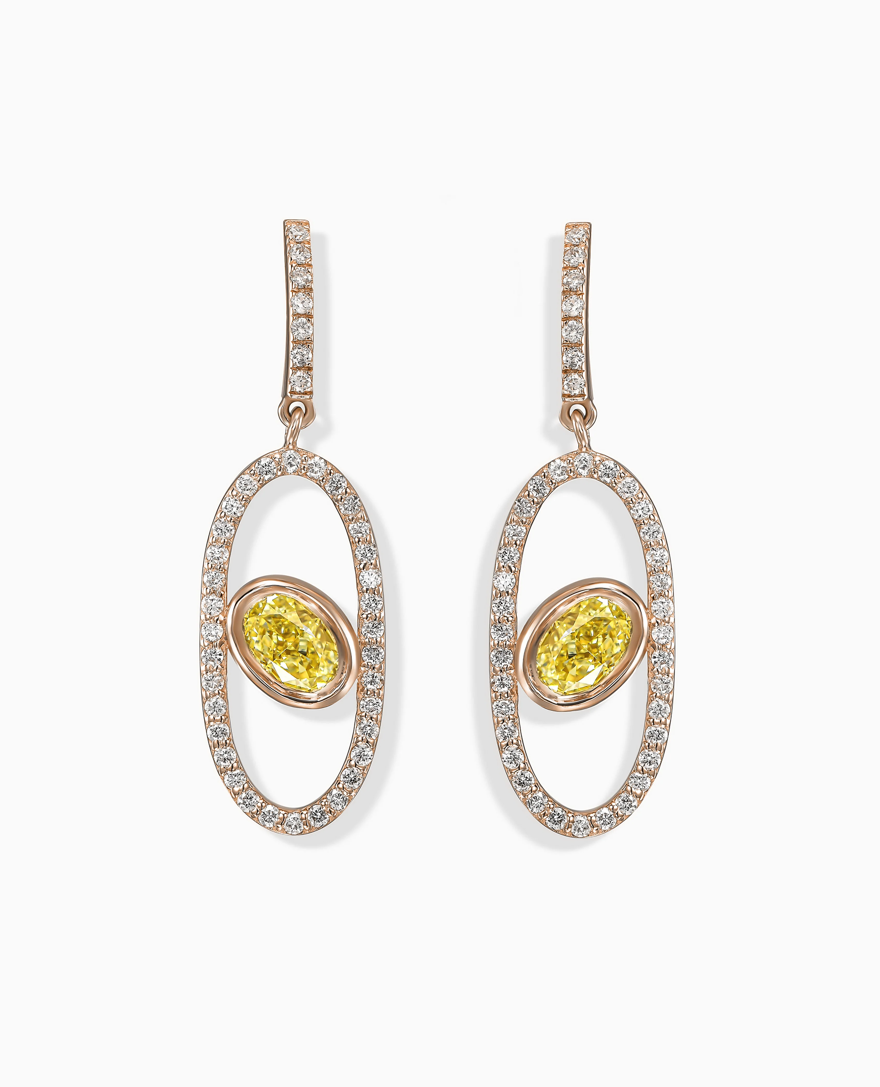 Yellow Diamond Aura Drop Earrings - Image 7