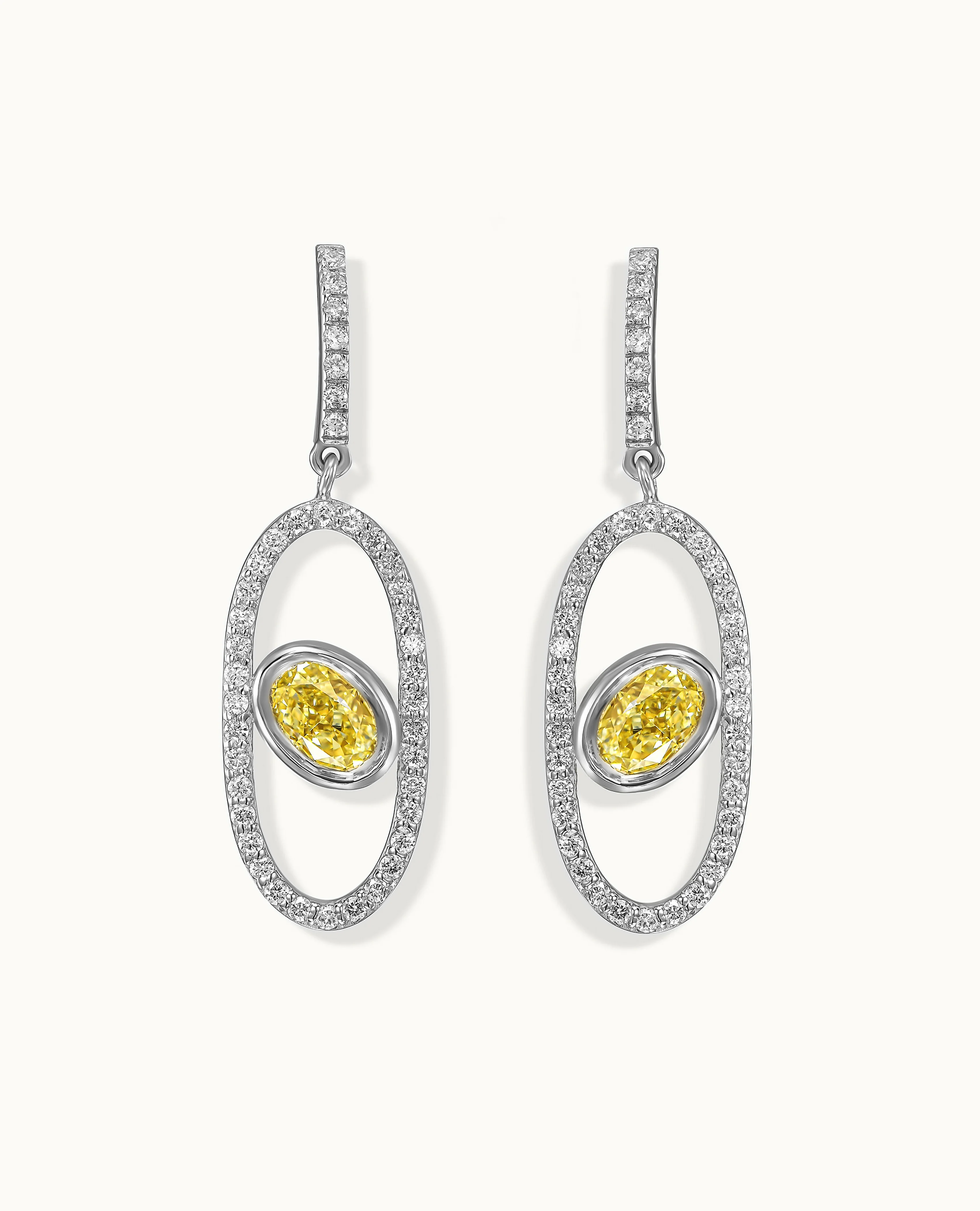Yellow Diamond Aura Drop Earrings - Image 8