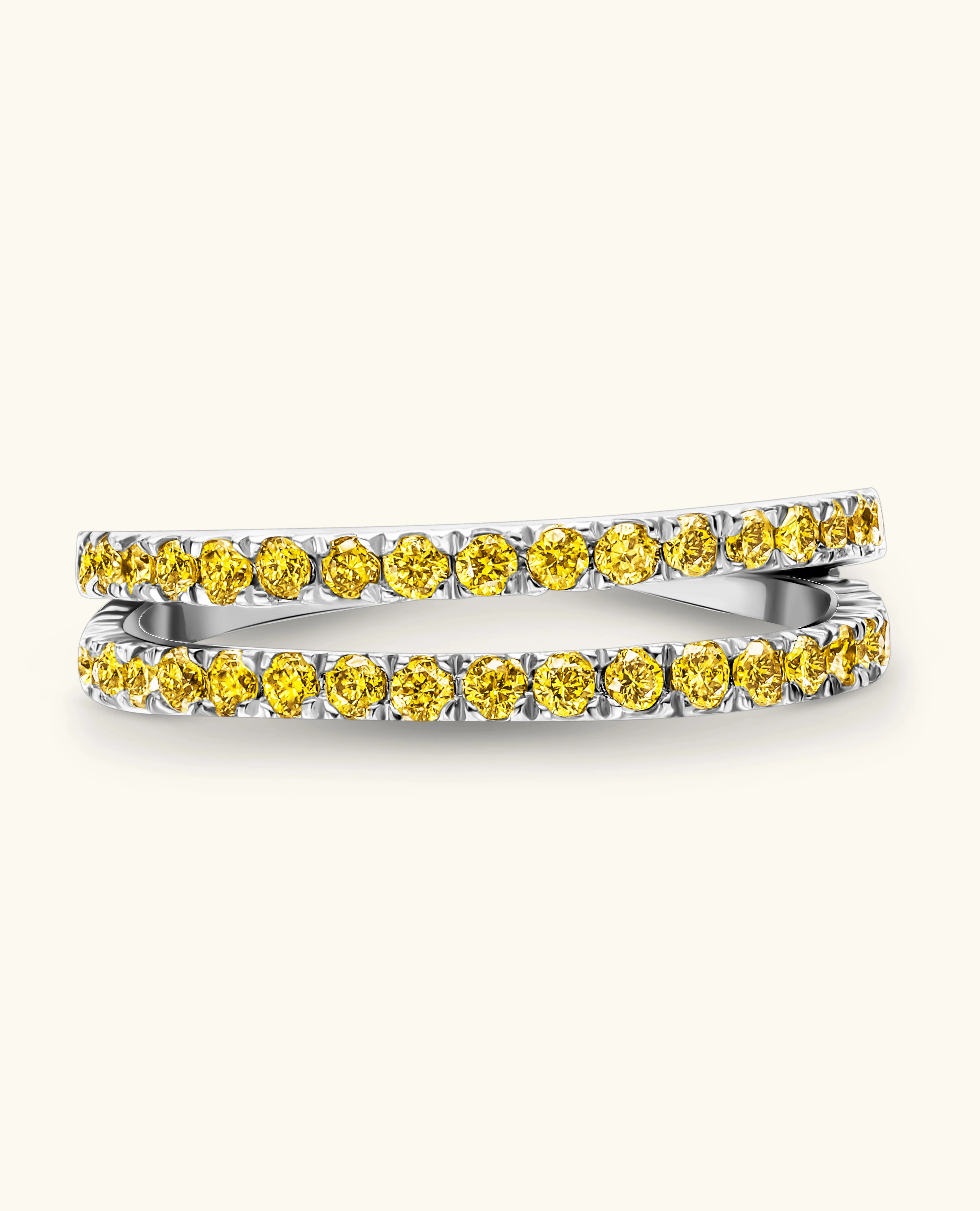 Yellow Diamond Double  Row Ear Cuff - Image 5