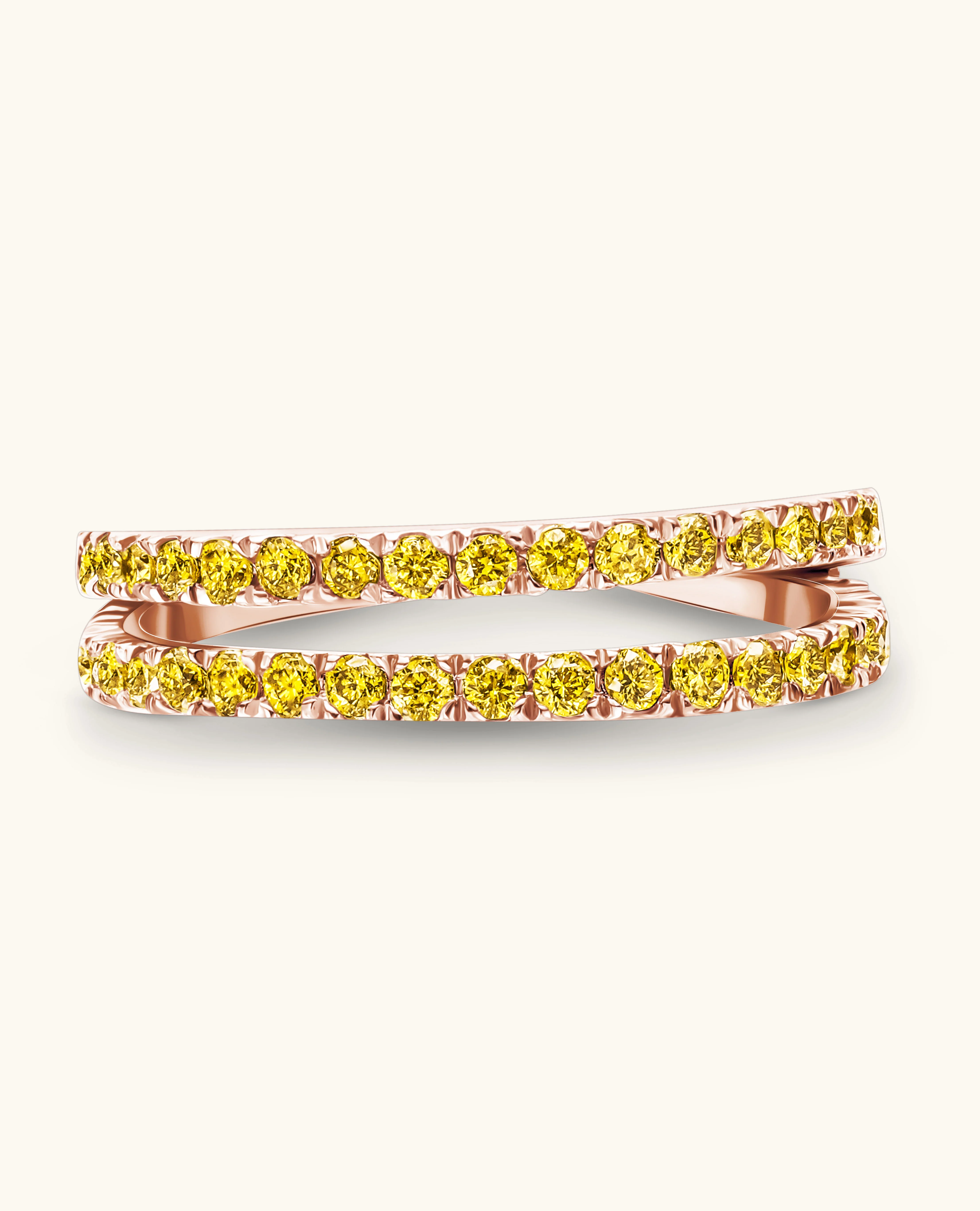 Yellow Diamond Double  Row Ear Cuff - Image 6