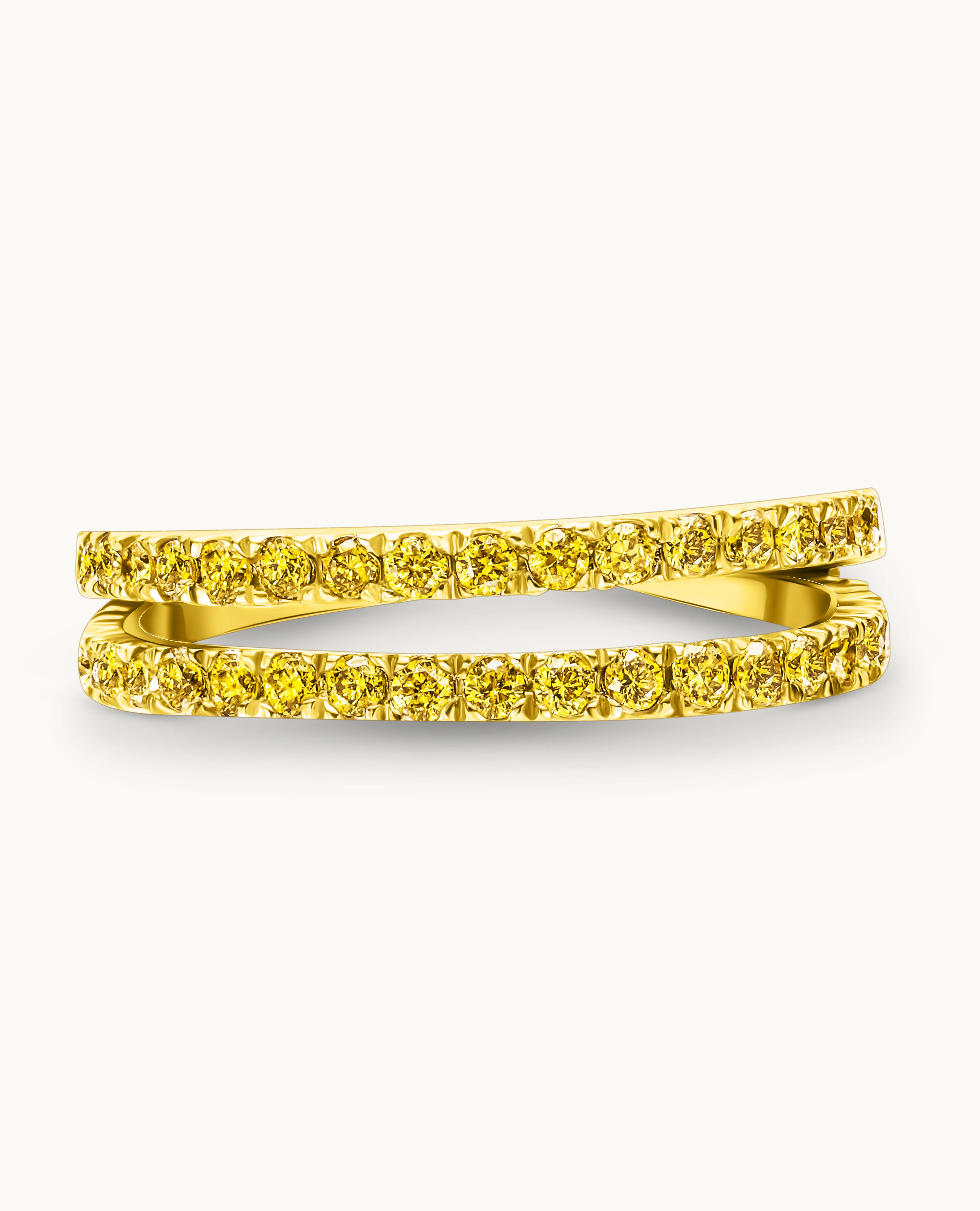 Yellow Diamond Double  Row Ear Cuff - Image 7