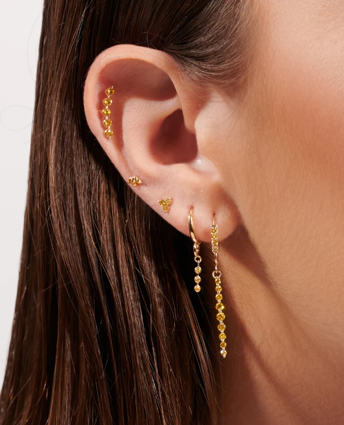 Yellow Diamond Drop Bezel Trio Charm - Image 5