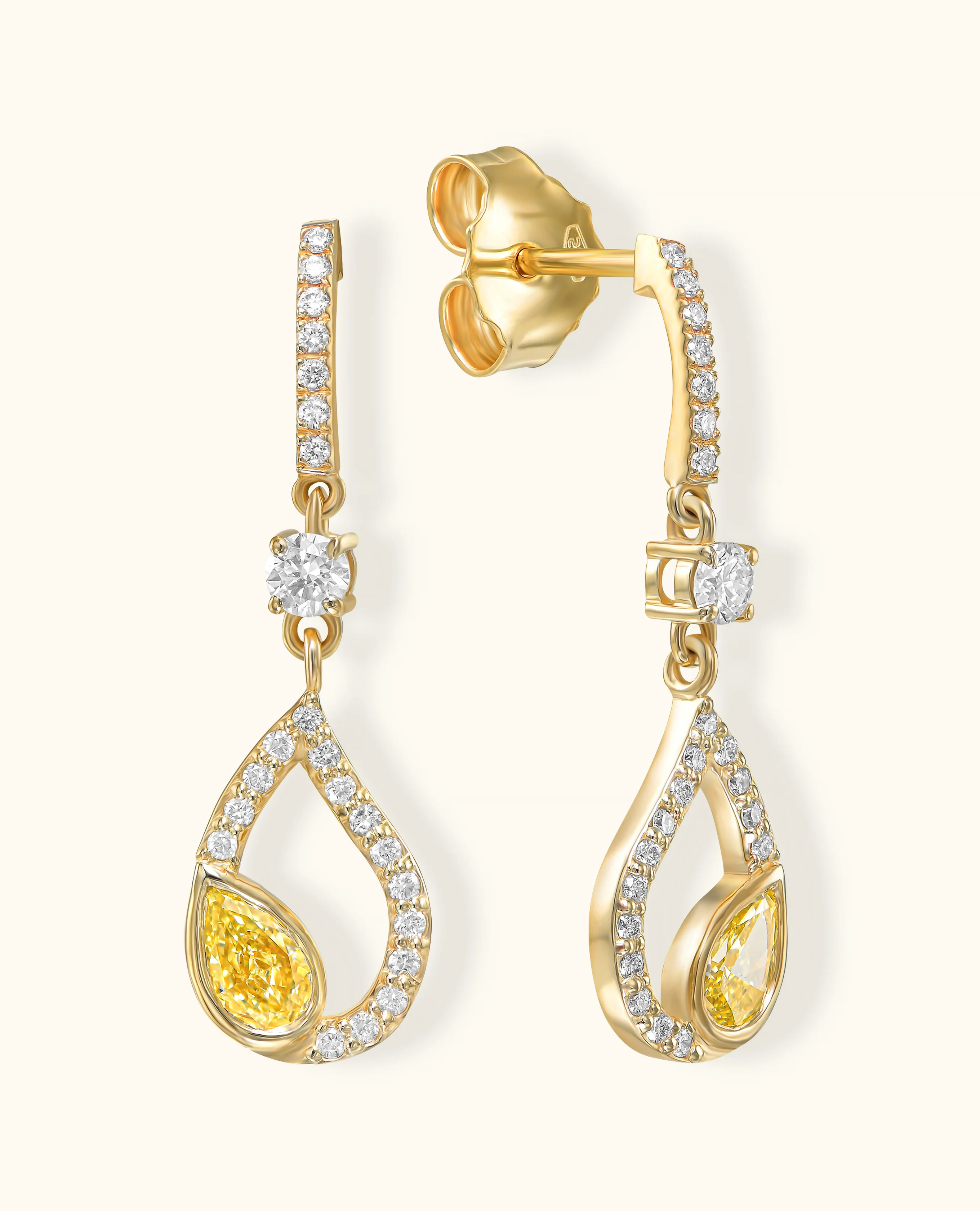 Yellow Diamond Pavé Flair Earrings